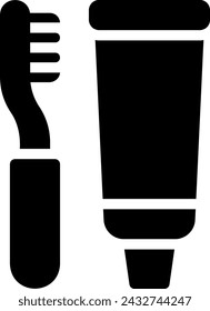 Icono de glifo de cepillo de dientes ilustración vectorial