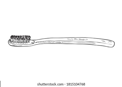 Toothbrush, hand drawn doodle sketch, isolated vector illustration