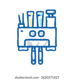 toothbrush holder doodle icon sketch vector. toothbrush holder sign. isolated symbol illustration