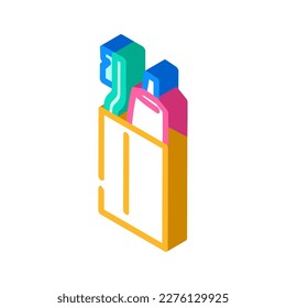 portador de cepillo de dientes vector de icono isométrico. signo del portaescobillas. ilustración de símbolo aislado