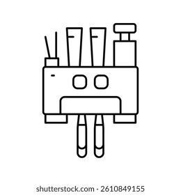toothbrush holder line icon vector. toothbrush holder sign. isolated contour symbol black illustration