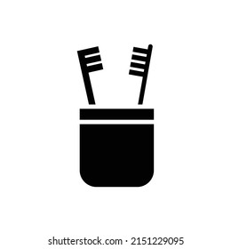 Soporte de cepillo de dientes nuevo icono simple vector