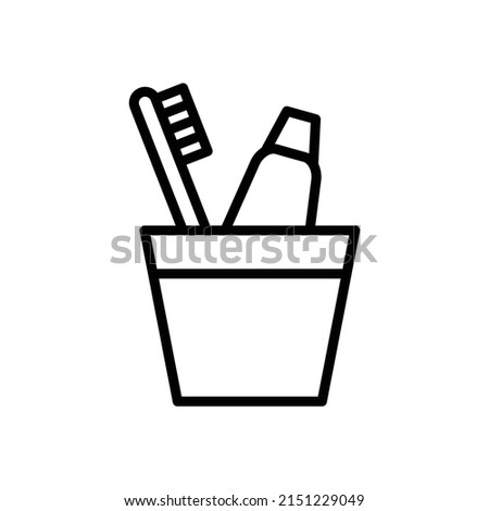 Toothbrush holder  new icon simple vector