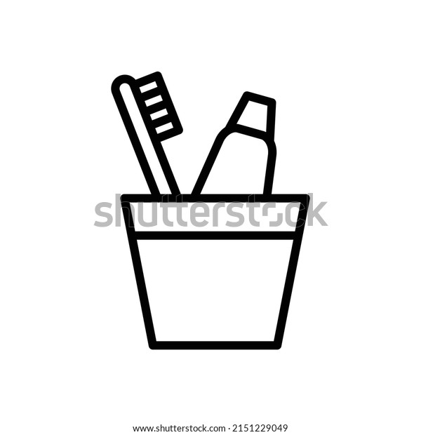 Toothbrush holder  new\
icon simple vector