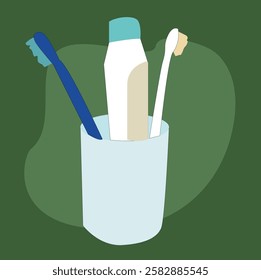 toothbrush in the holder and toothbrush tube on shelf.
