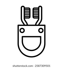 Toothbrush Holder Vector Line Icon Design
