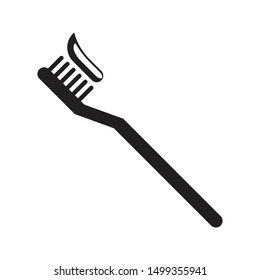 toothbrush icon black and isolated vector illustration