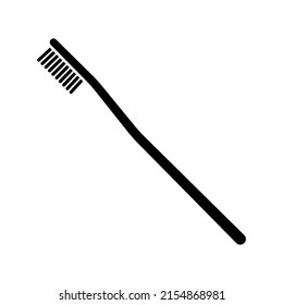 Toothbrush icon. Black silhouette. Front side view. Vector simple flat graphic illustration. Isolated object on a white background. Isolate.