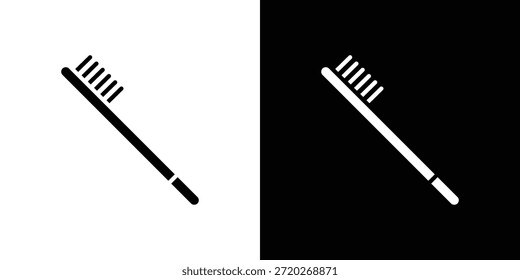 Ícone da escova de dentes. Ícone de design simples em preto e branco