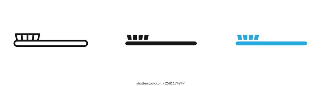 Toothbrush icon black white vector outline