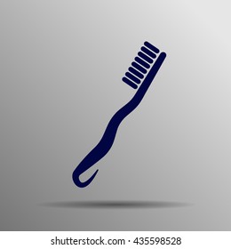 toothbrush icon blue on a gray background