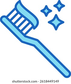 Toothbrush Icon Blue Vector Illustration