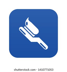 Toothbrush icon blue vector isolated on white background