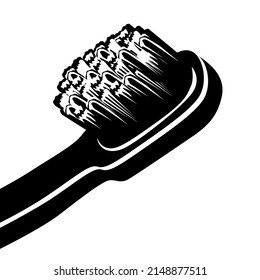 Toothbrush icon. Clean simple style black detailed logo icon vector black illustration isolated.