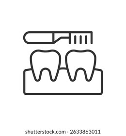 Toothbrush Icon - Cleaning Teeth Icon