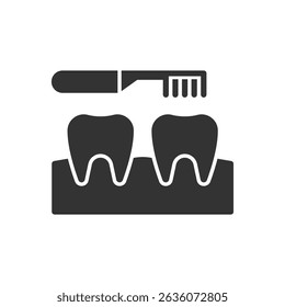 Toothbrush Icon - Cleaning Teeth Icon