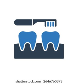 Toothbrush Icon - Cleaning Teeth Icon