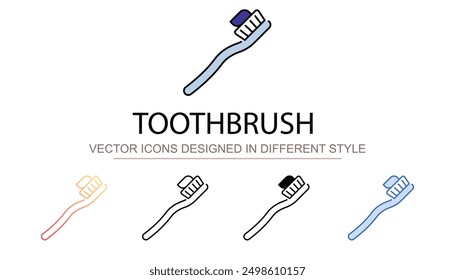 Diseño de icono de cepillo de dientes con fondo blanco