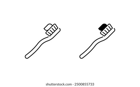 Diseño de icono de cepillo de dientes con fondo blanco