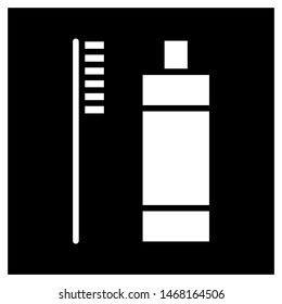Toothbrush. Icon.
The device for brushing teeth and gum massage - flat, black and white image.