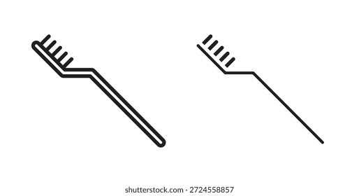 Ícone de escova de dentes no estilo rabiscar e traçar.
