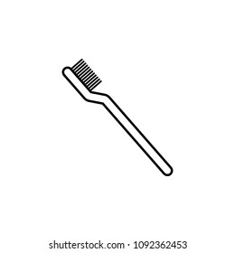 Toothbrush icon. Element of simple web icon with name for mobile concept and web apps. Thin line Toothbrush icon can be used for web and mobile on white background