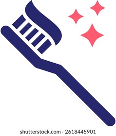 Toothbrush Icon Fill Vector Illustration