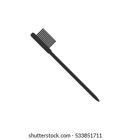 Toothbrush icon flat. Illustration isolated on white background. Vector grey sign symbol