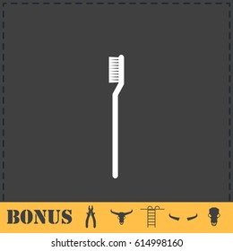 Toothbrush icon flat. Simple vector symbol and bonus icon