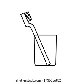 Toothbrush icon. Flat style design