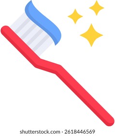Toothbrush Icon Flat Vector Illustration