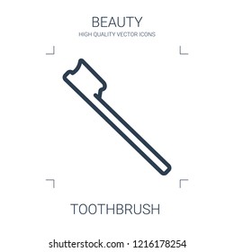 toothbrush icon. high quality line toothbrush icon on white background. from beauty collection flat trendy vector toothbrush symbol. use for web and mobile
