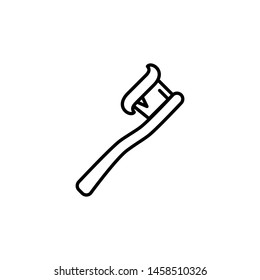 toothbrush icon, illustration line art design