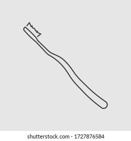 Toothbrush icon isolated on white background. Vector illustration. Eps 10.