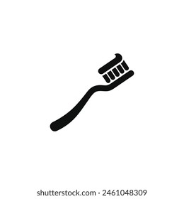 Icono de cepillo de dientes aislado sobre fondo blanco