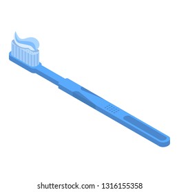 Toothbrush icon. Isometric of toothbrush vector icon for web design isolated on white background