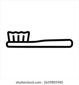 Toothbrush icon line art dental hygiene tool oral care health daily routine clean teeth personal