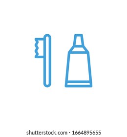 Toothbrush icon. Line design template. Vector illustration