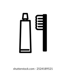 Toothbrush icon line drawing illustration