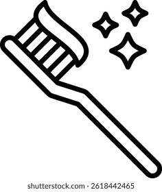 Toothbrush Icon Line Vector Illustration