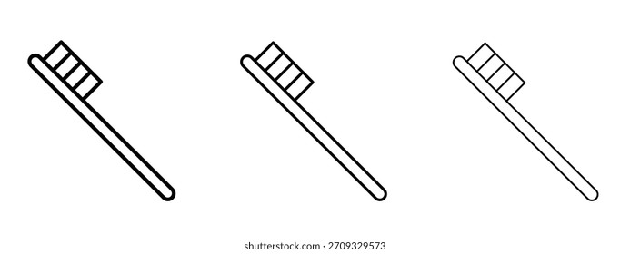 Signo de estilo lineal de icono de cepillo de dientes para concepto móvil y Diseño web.