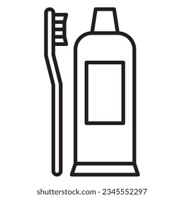 Toothbrush icon or logo illustration black style