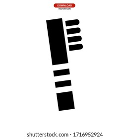 toothbrush icon or logo isolated sign symbol vector illustration - high quality black style vector icons
