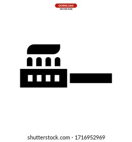 Icono de cepillo de dientes o logotipo símbolo de signo aislado ilustración vectorial de alta calidad estilo negro iconos vectoriales
