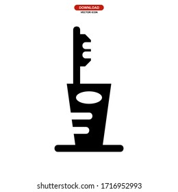 Icono de cepillo de dientes o logotipo símbolo de signo aislado ilustración vectorial de alta calidad estilo negro iconos vectoriales
