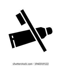 Toothbrush icon or logo isolated sign symbol vector illustration - high quality black style vector icons
