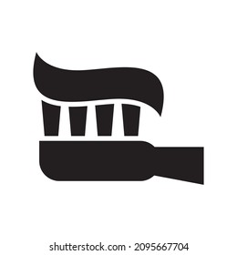 Icono de cepillo de dientes o logotipo símbolo de signo aislado ilustración vectorial - iconos vectoriales de estilo negro de alta calidad
