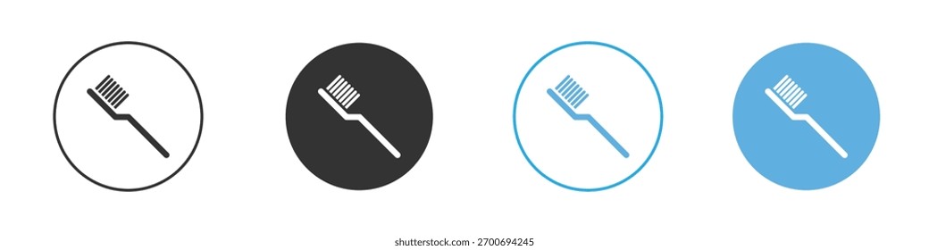 Ícone de escova de dentes Conjunto de design de modelo de logotipo