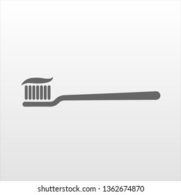 Toothbrush icon on white background, vector design