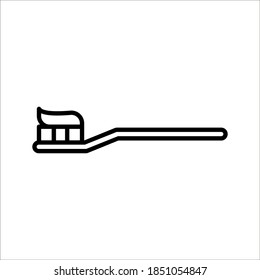 toothbrush icon on white background. high quality black style vector icons.